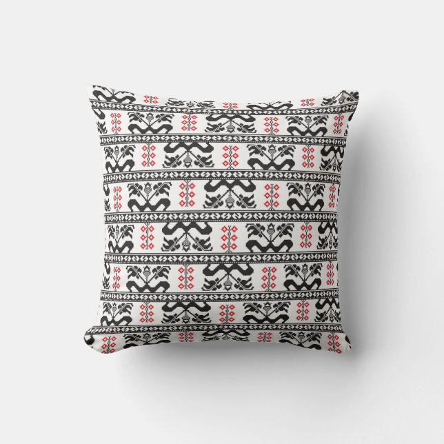 Seamless pattern design inspired by Romanian tradi Cushion (Front)