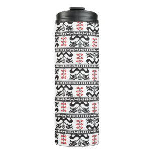 Seamless pattern design inspired by Romanian tradi Thermal Tumbler