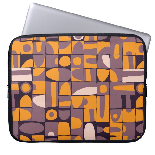 Seamless pattern design with sloppy geometric shap laptop sleeve (Front)