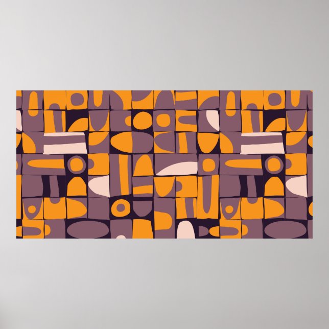Seamless pattern design with sloppy geometric shap poster (Front)