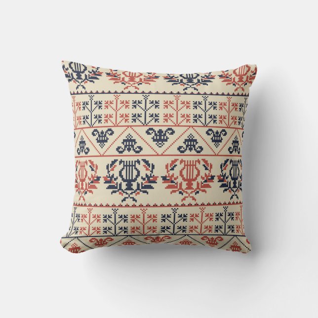 Seamless pattern design with traditional Palestini Cushion (Front)