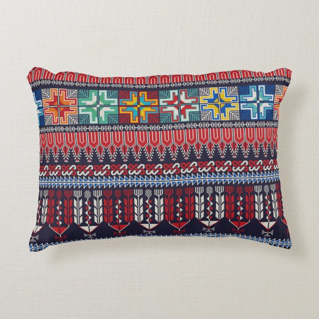 Seamless pattern design with traditional Palestini Decorative Cushion (Front)