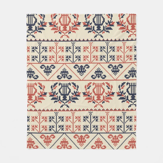 Seamless pattern design with traditional Palestini Fleece Blanket (Front)