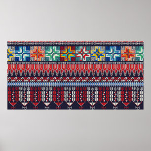 Seamless pattern design with traditional Palestini Poster