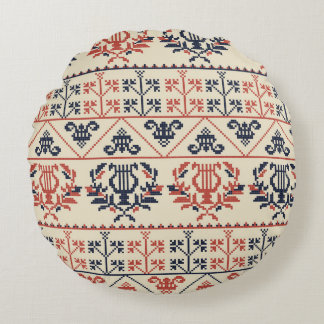 Seamless pattern design with traditional Palestini Round Cushion