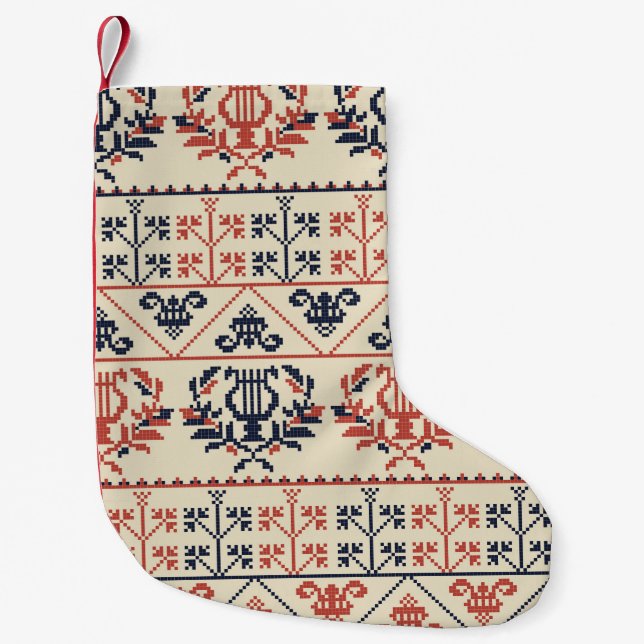 Seamless pattern design with traditional Palestini Small Christmas Stocking (Front)