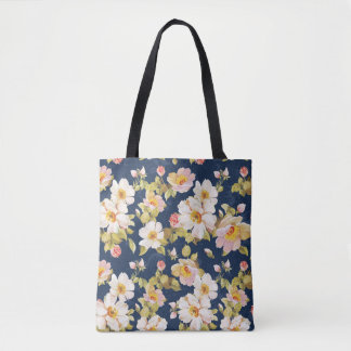 seamless pattern displaying bold flowers. Elegance Tote Bag