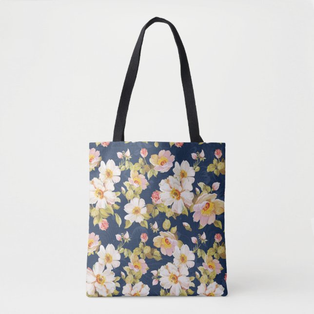 seamless pattern displaying bold flowers. Elegance Tote Bag (Front)