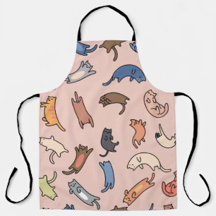 Seamless pattern doodle cats,illustration apron