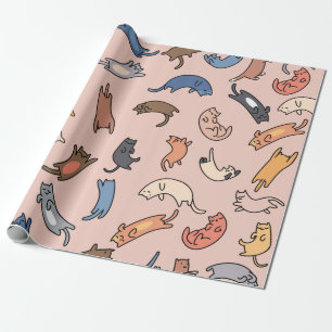 Seamless pattern doodle cats,illustration wrapping paper
