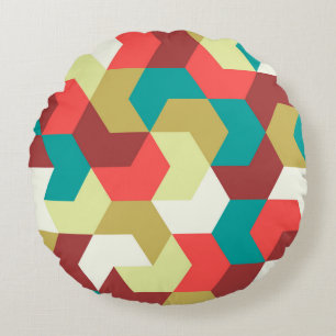 Seamless pattern. Endless background of geometric Round Cushion