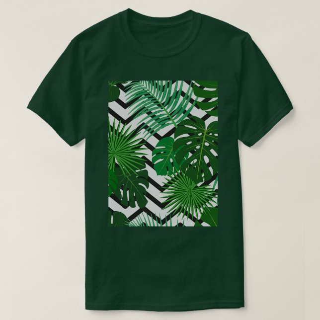 Seamless pattern exotic jungle tropical palm leave T-Shirt (Design Front)