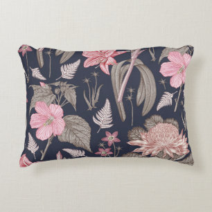 Seamless pattern fabric. Set Amaryllis Waratah Hib Decorative Cushion