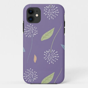 Seamless pattern, floral background, purple backgr iPhone 11 case