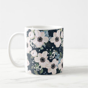 Seamless pattern floral watercolor style design: g coffee mug