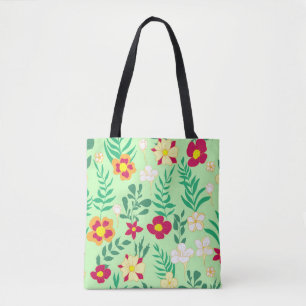 Seamless pattern flower and leaveshome decor, back tote bag