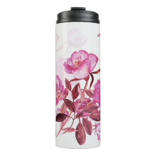 Seamless pattern flowering branch of rose hips. Wa Thermal Tumbler