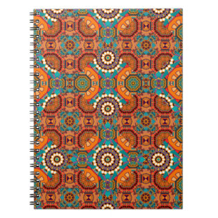 Seamless pattern from mandalas painted in brown, b notebook