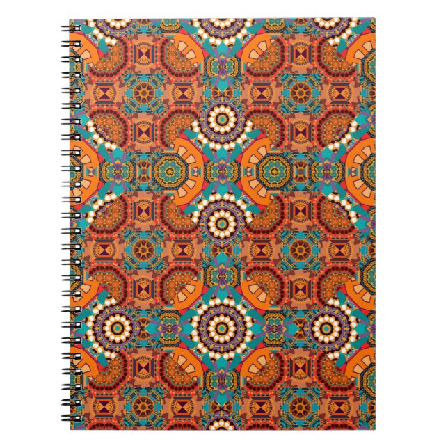 Seamless pattern from mandalas painted in brown, b notebook (Front)