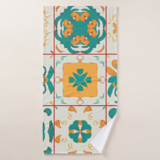 Seamless pattern from the 9 arabic tilesabstract,a bath towel