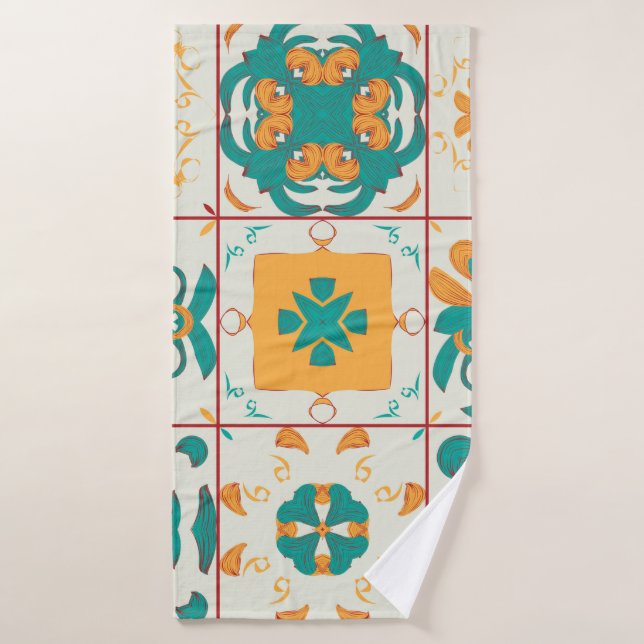 Seamless pattern from the 9 arabic tilesabstract,a bath towel (Bath Towel)