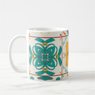 Seamless pattern from the 9 arabic tilesabstract,a coffee mug