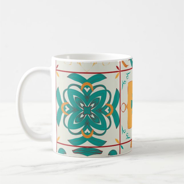 Seamless pattern from the 9 arabic tilesabstract,a coffee mug (Left)