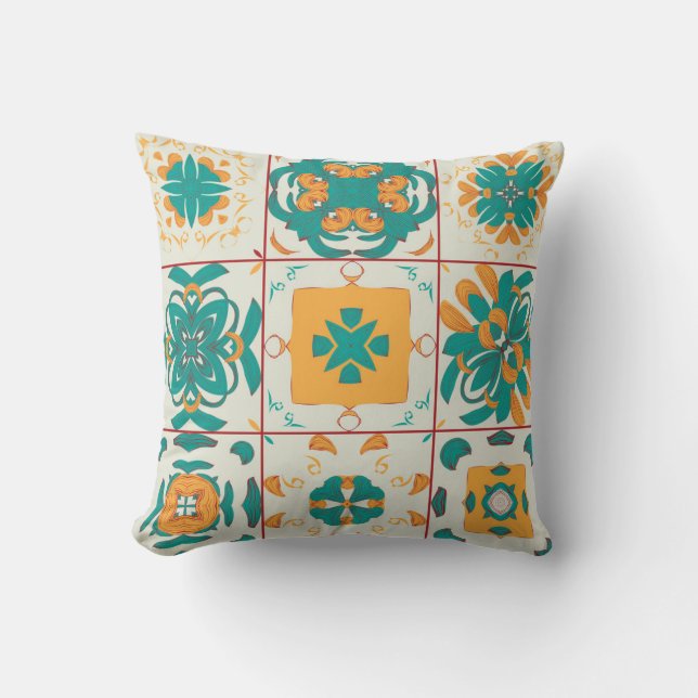 Seamless pattern from the 9 arabic tilesabstract,a cushion (Front)
