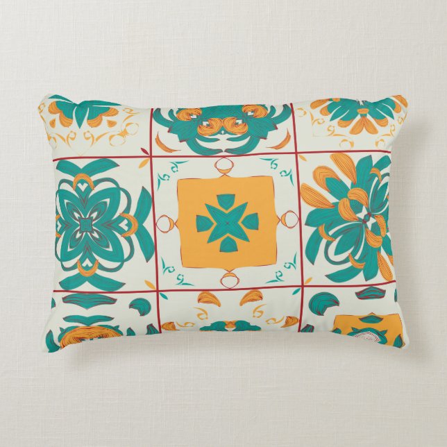 Seamless pattern from the 9 arabic tilesabstract,a decorative cushion (Front)