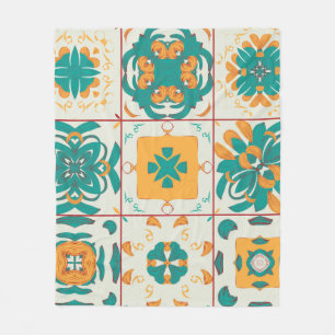 Seamless pattern from the 9 arabic tilesabstract,a fleece blanket