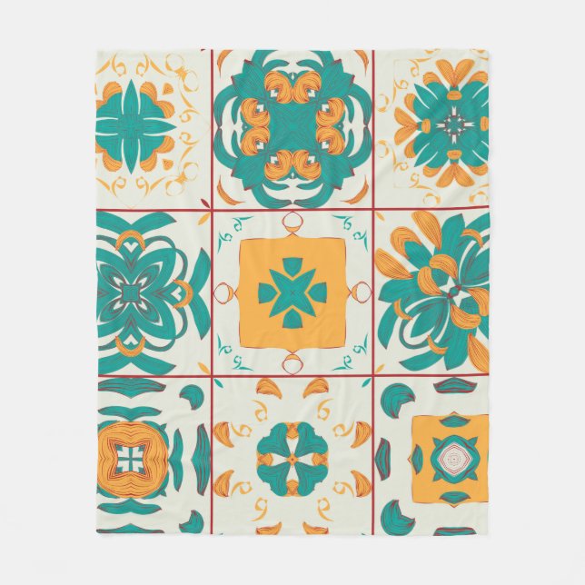 Seamless pattern from the 9 arabic tilesabstract,a fleece blanket (Front)