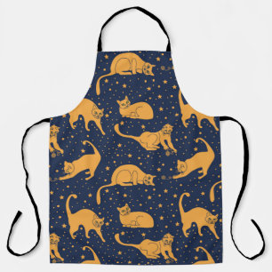 Seamless pattern, funny cats in everyday poses, pl apron