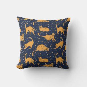 Seamless pattern, funny cats in everyday poses, pl cushion