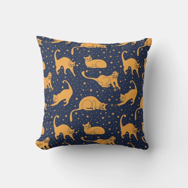 Seamless pattern, funny cats in everyday poses, pl cushion (Front)