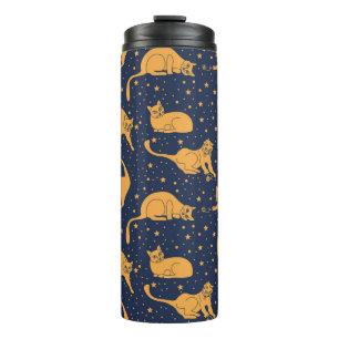 Seamless pattern, funny cats in everyday poses, pl thermal tumbler