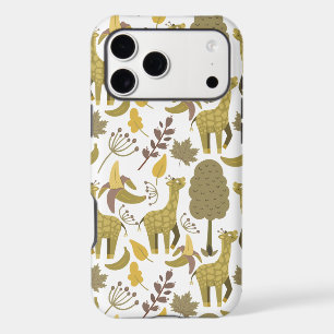 Seamless pattern Giraffe yellow white background