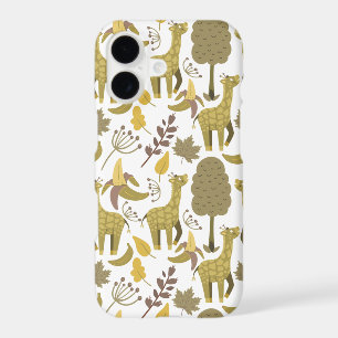 Seamless pattern Giraffe yellow white background