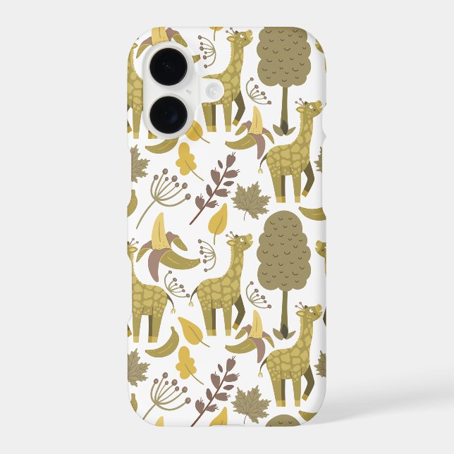 Seamless pattern Giraffe yellow white background (Back)