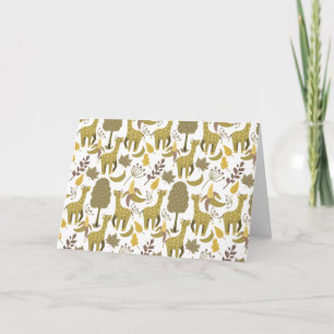Seamless pattern Giraffe yellow white background Card