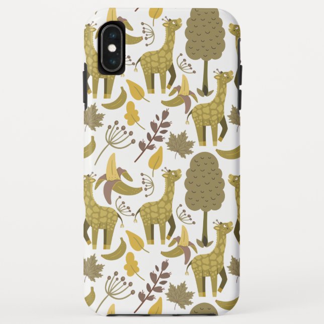 Seamless pattern Giraffe yellow white background Case-Mate iPhone Case (Back)