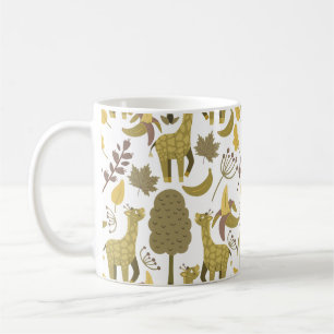Seamless pattern Giraffe yellow white background Coffee Mug