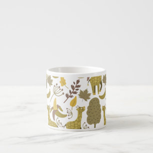 Seamless pattern Giraffe yellow white background Espresso Cup
