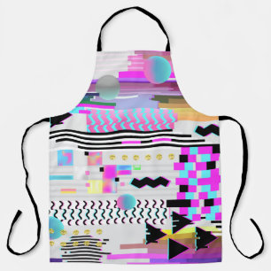Seamless Pattern Glitch Design. Cyberpunk Digital Apron