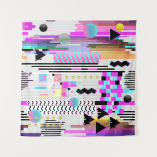 Seamless Pattern Glitch Design. Cyberpunk Digital  Tapestry