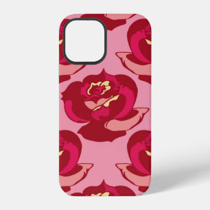 Seamless pattern gold burgundy roses vintage beaut iPhone 12 case