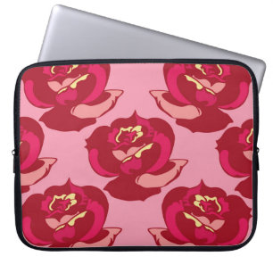 Seamless pattern gold burgundy roses vintage beaut laptop sleeve