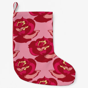 Seamless pattern gold burgundy roses vintage beaut small christmas stocking