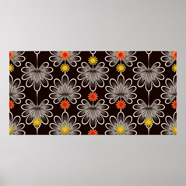Seamless pattern graphic ornament. Floral stylish  Poster (Front)