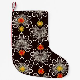 Seamless pattern graphic ornament. Floral stylish Small Christmas Stocking