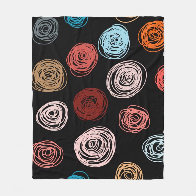 Seamless pattern hand drawn abstract dots. Backgro Fleece Blanket (Front)